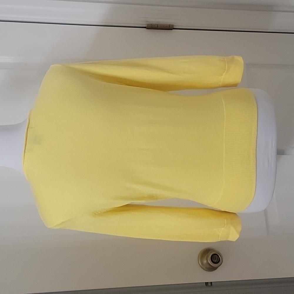 Chaps Size M Lemon Yellow Button Front Long Sleev… - image 3